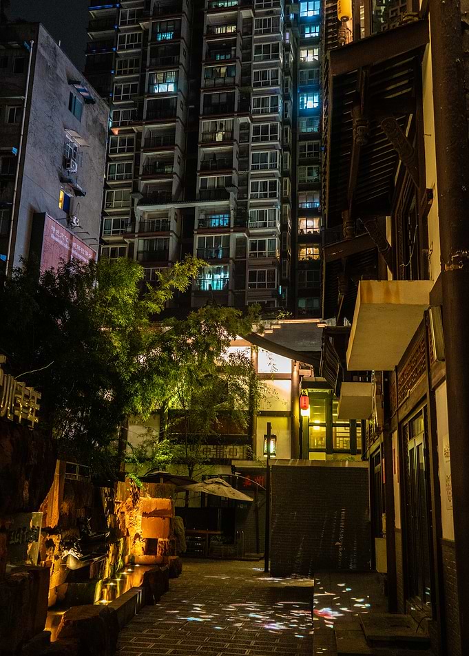 Nighttime Alleyway in China