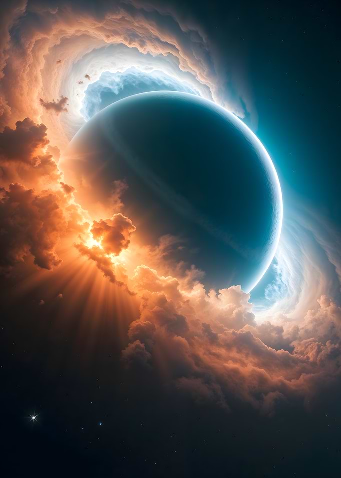 Planet in Clouds