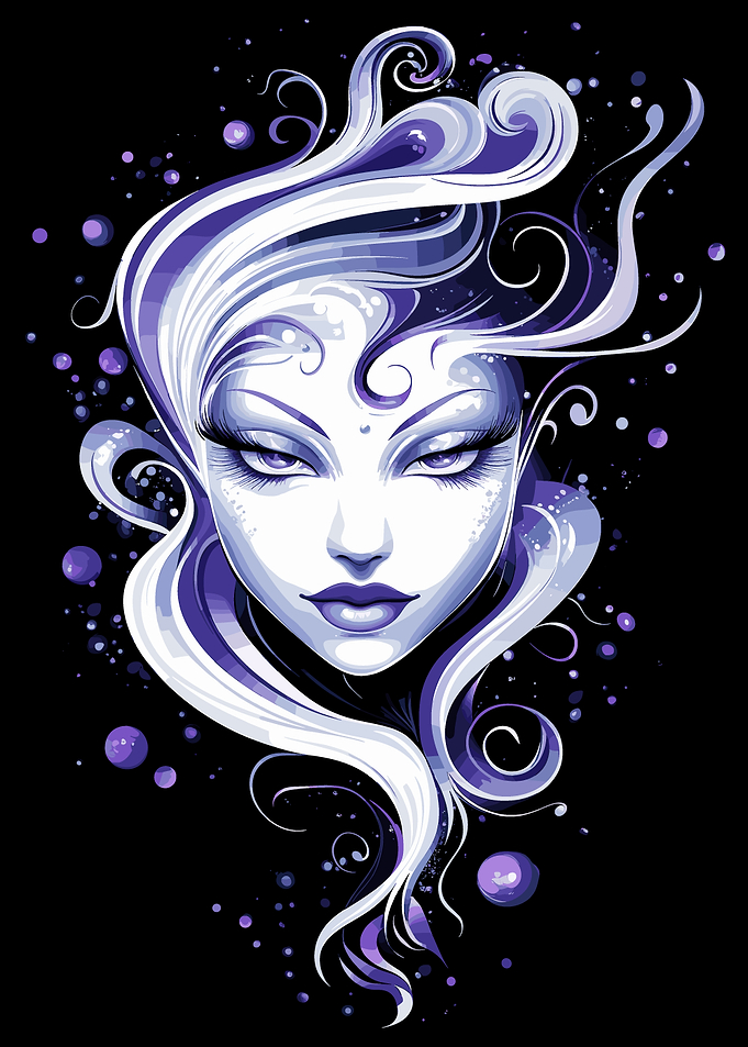 Purple and White Mermaid Portrait