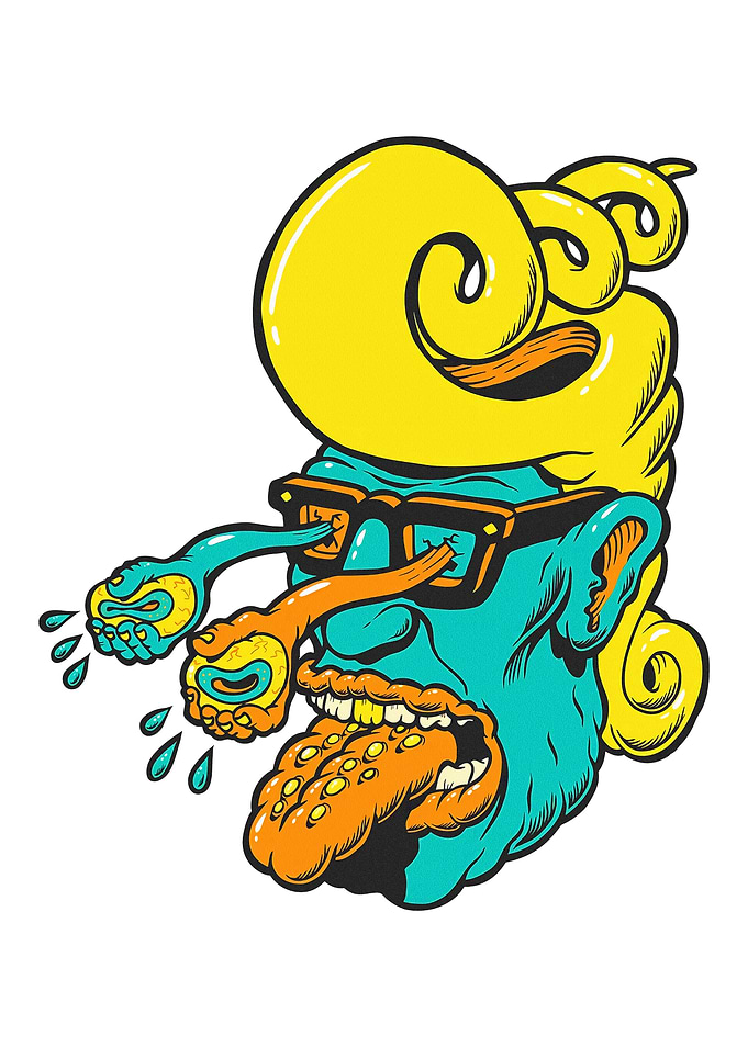 Groovy Cartoon Face