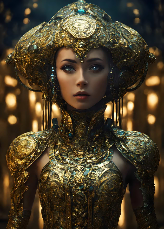 Golden Warrior Woman Goddess