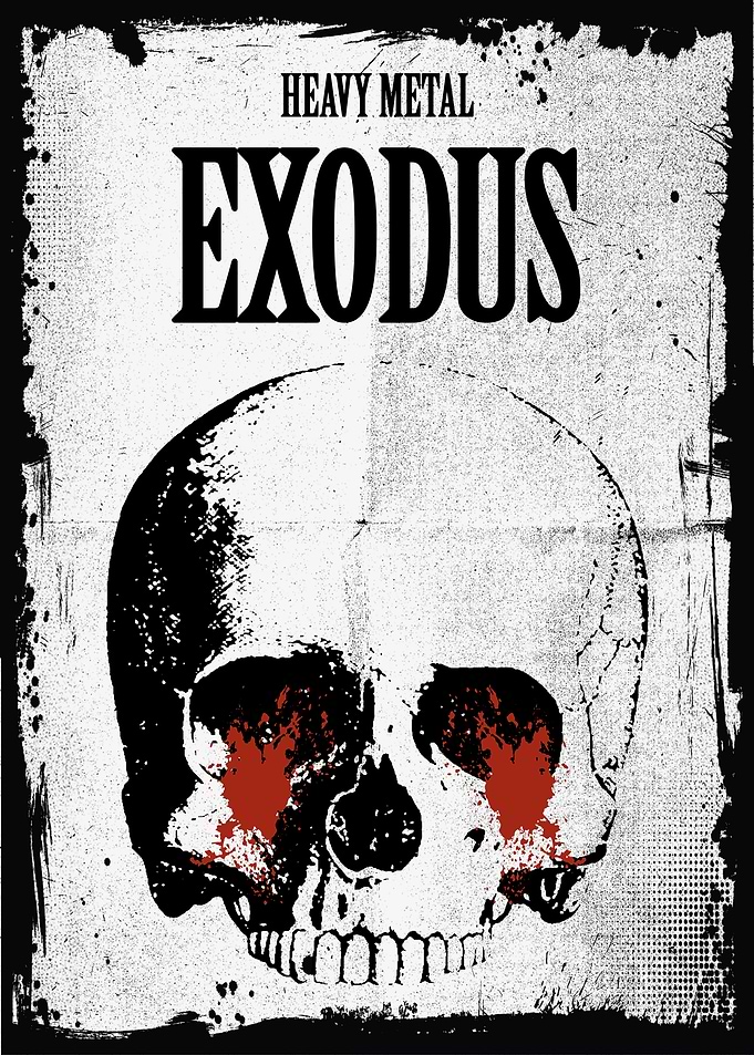 Exodus Heavy Metal Skull Poster