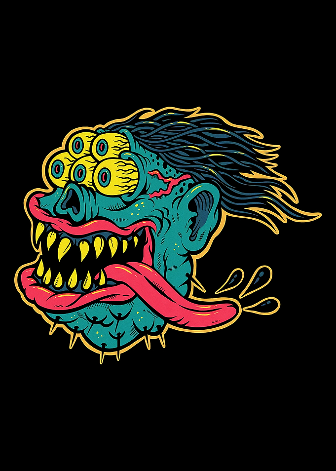 Monster Head Illustration