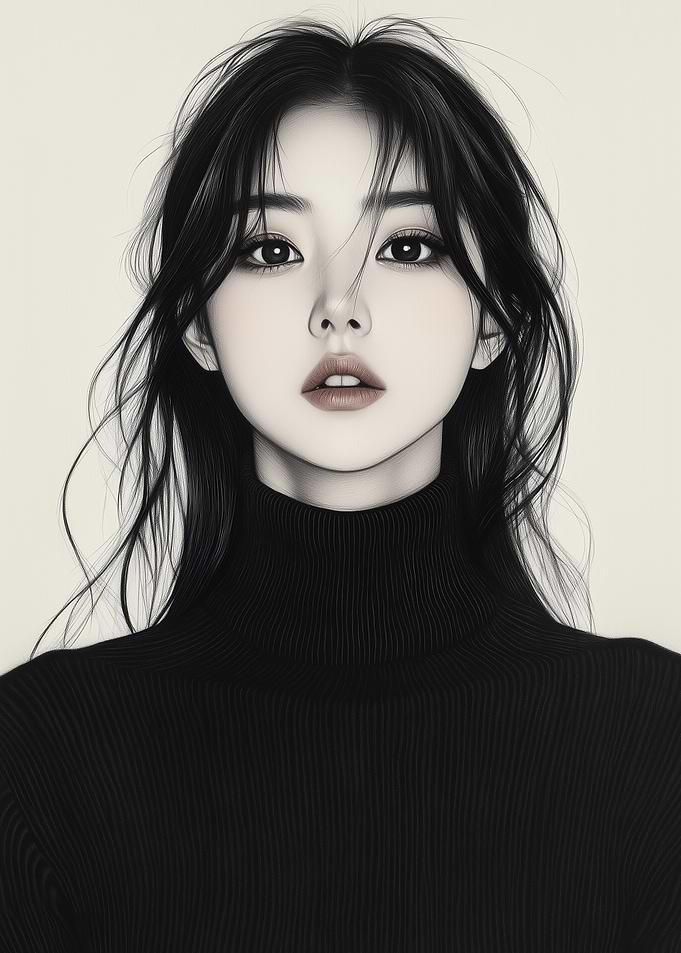 Beautiful Asian Girl Painting