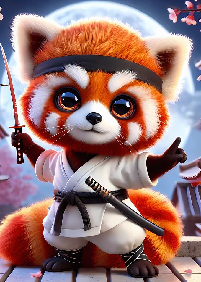 Red Panda Samurai Japan