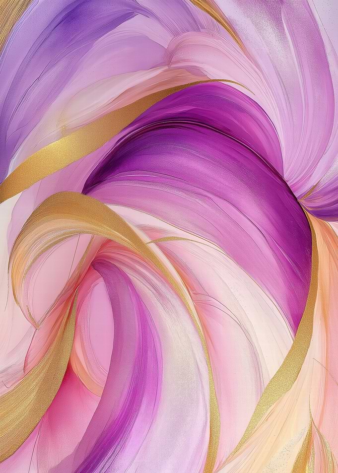 Abstract Purple and Gold Swirls