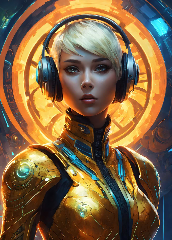 Cyberpunk Female Warrior Goddess