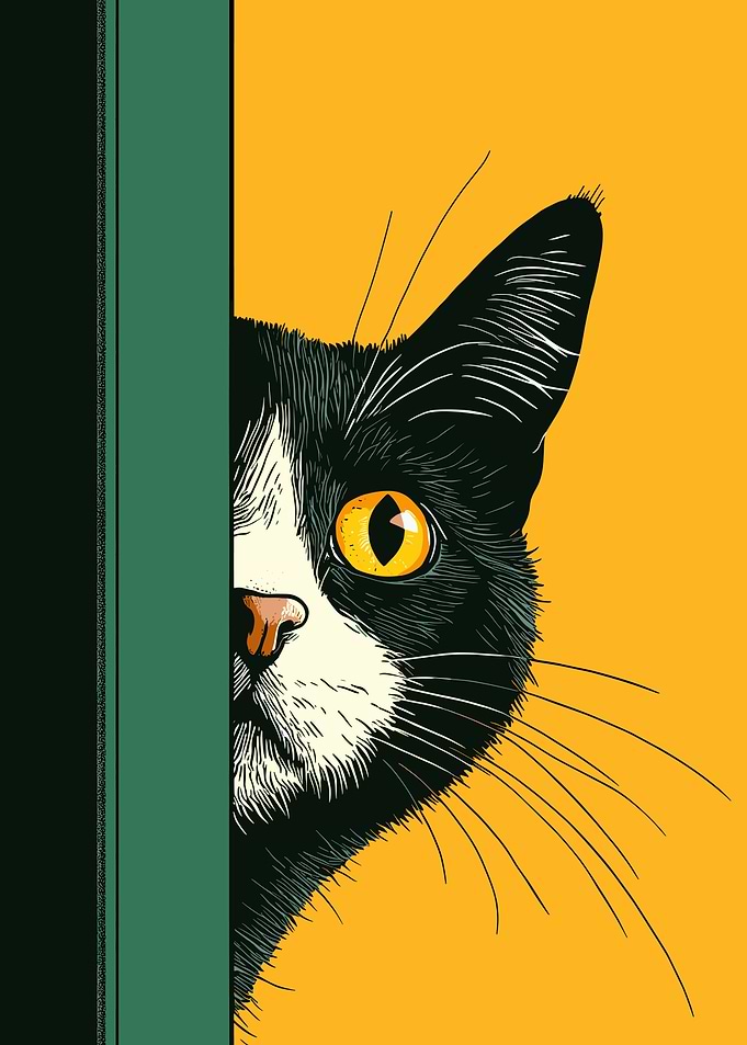 Curious Cat Peeking
