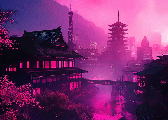 Neon Tokyo Skyline