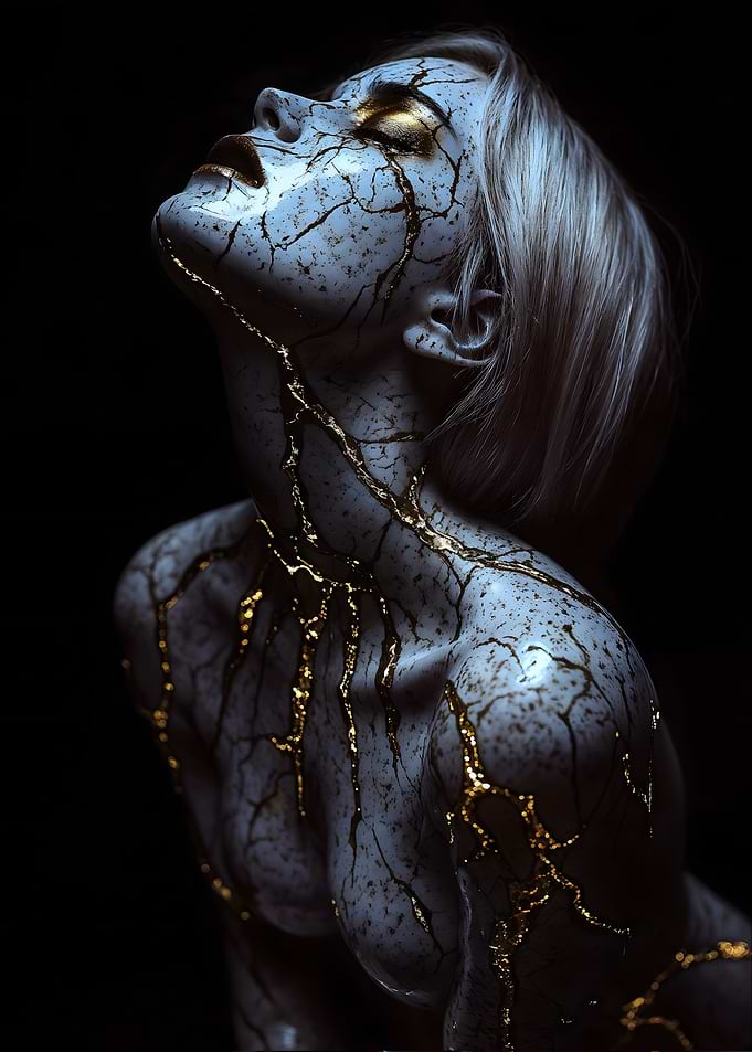 Cracked Gold Body Art