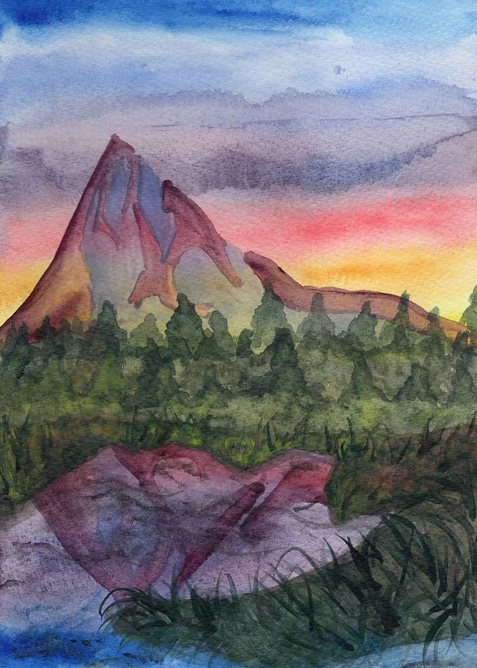 Mountain and Lake