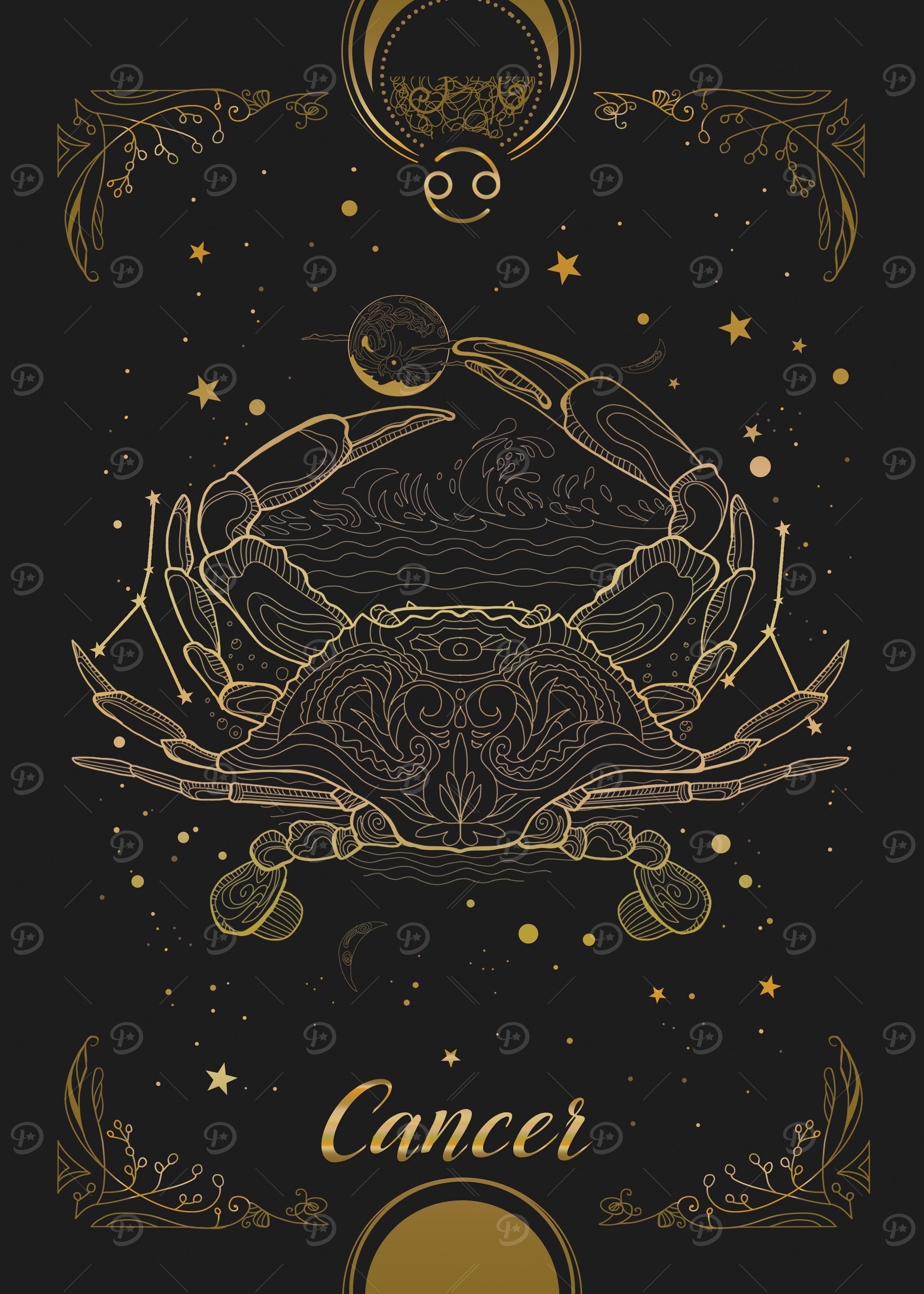 Cancer Gold Zodiac Sign