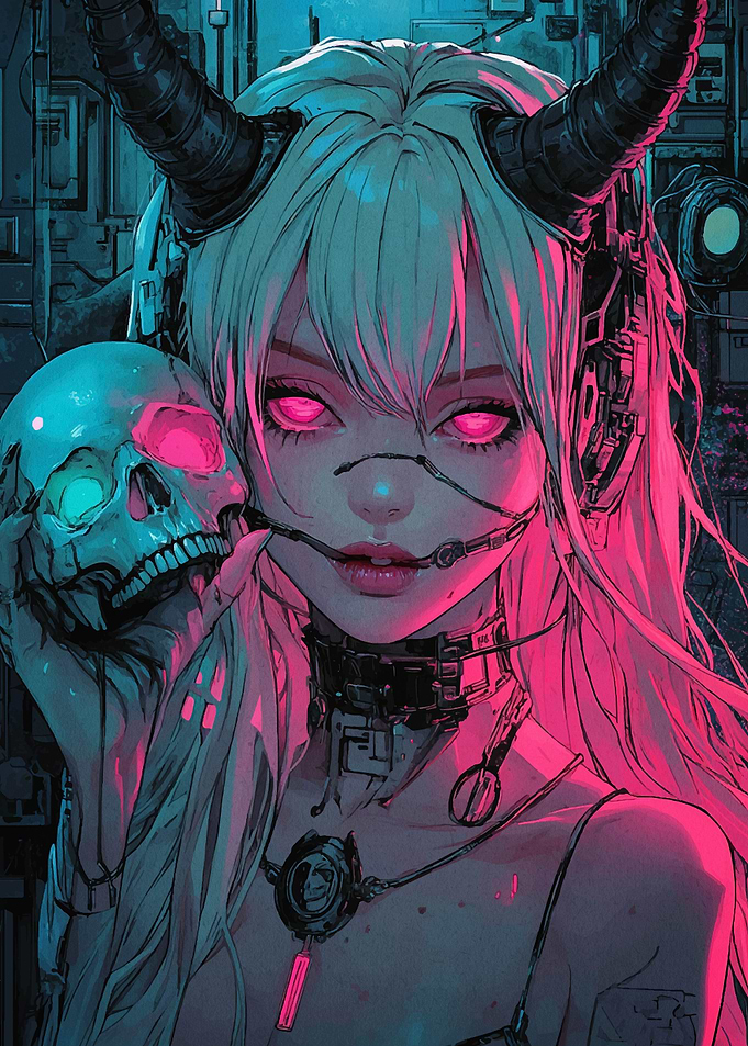 Cyberpunk Demon Girl