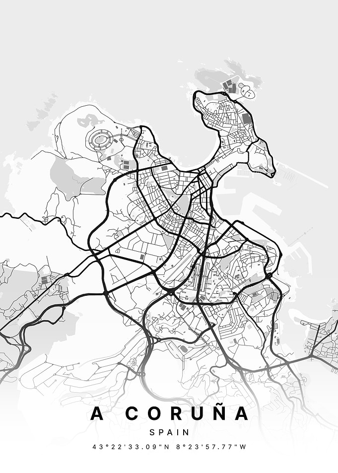 A Coruna Spain City Map