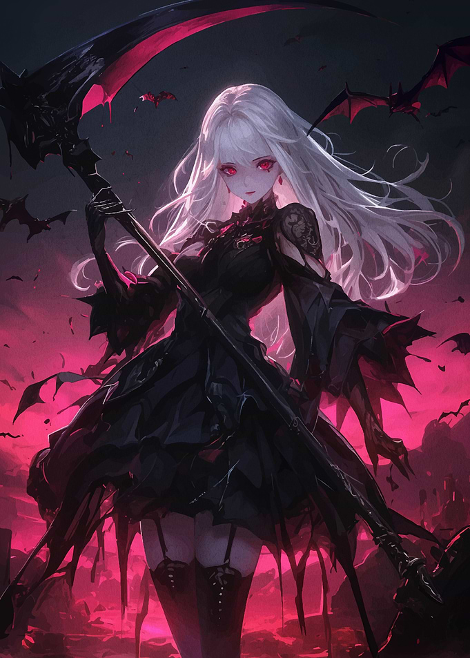 Dark Anime Girl with Scythe