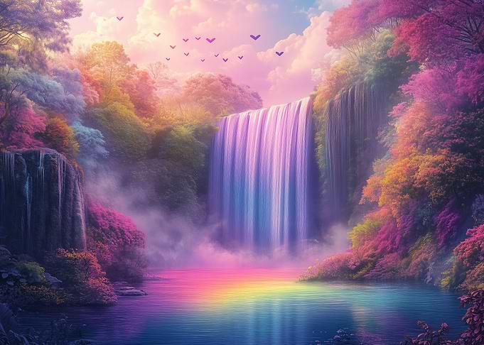 Magical Waterfall Landscape