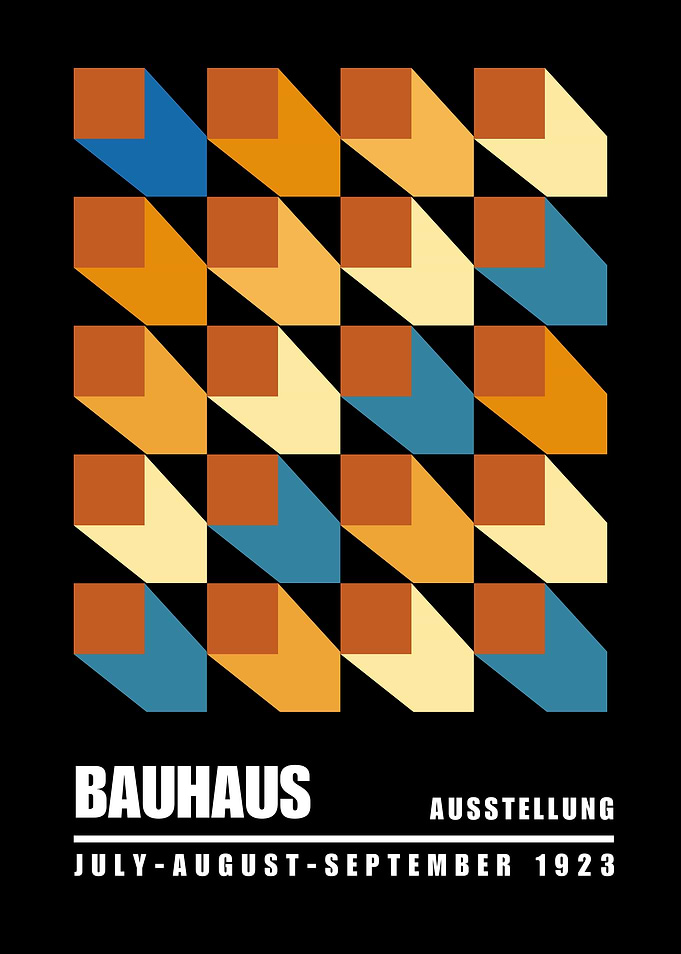 Bauhaus Geometric Poster