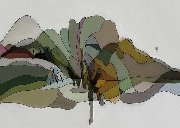 Abstract Mountain Landscape