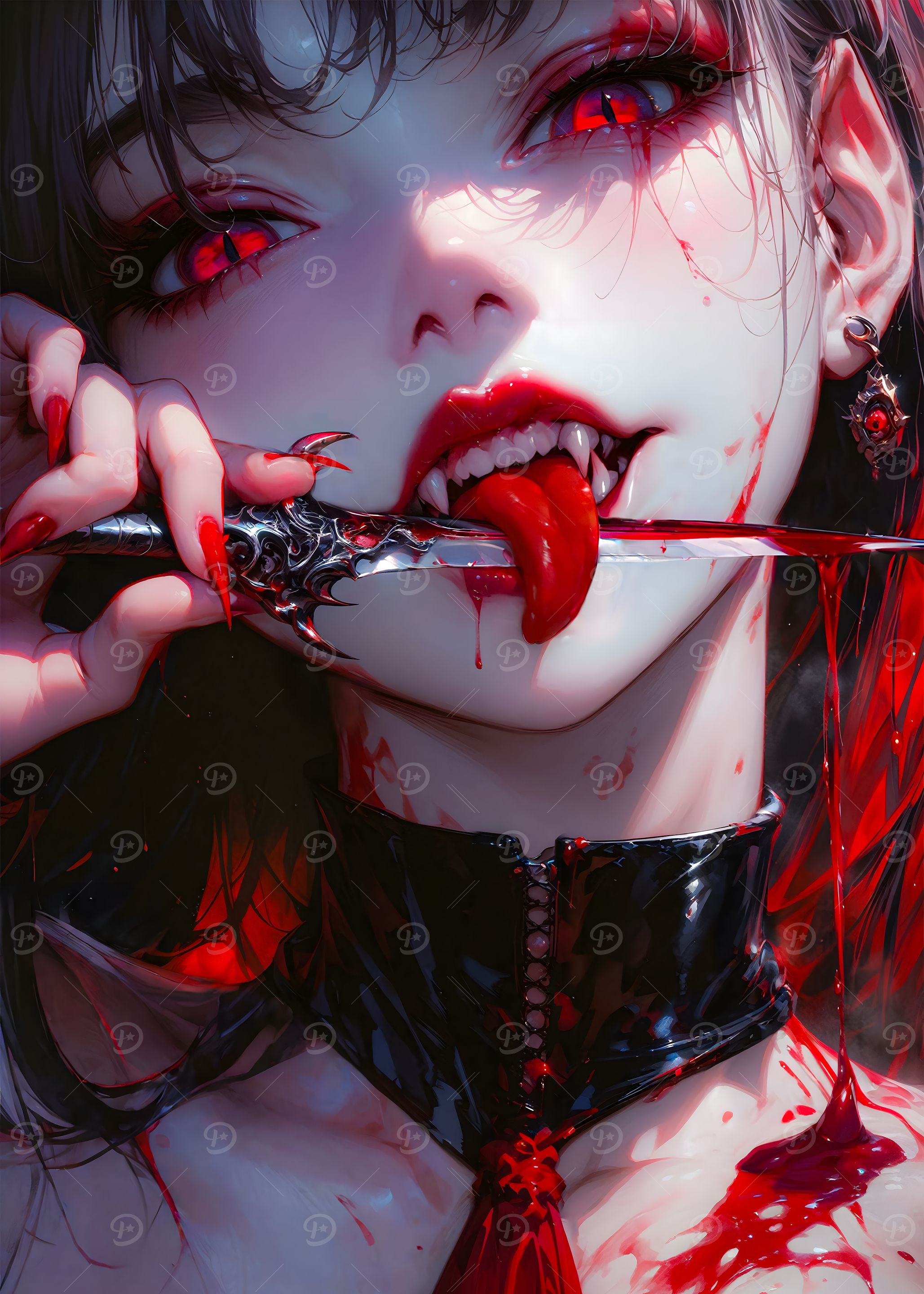 Vampire Girl with Knife