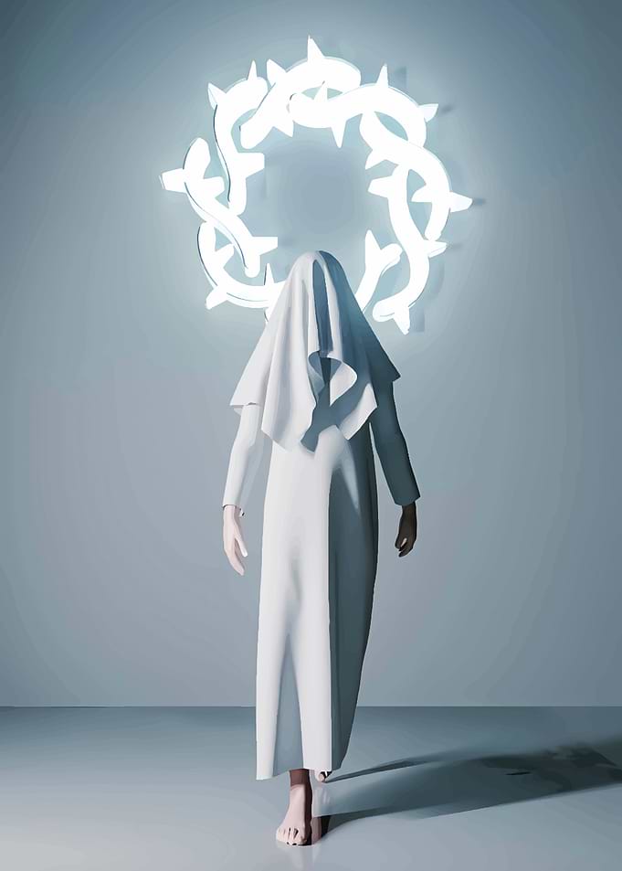 White Figure with Crown of Thorns