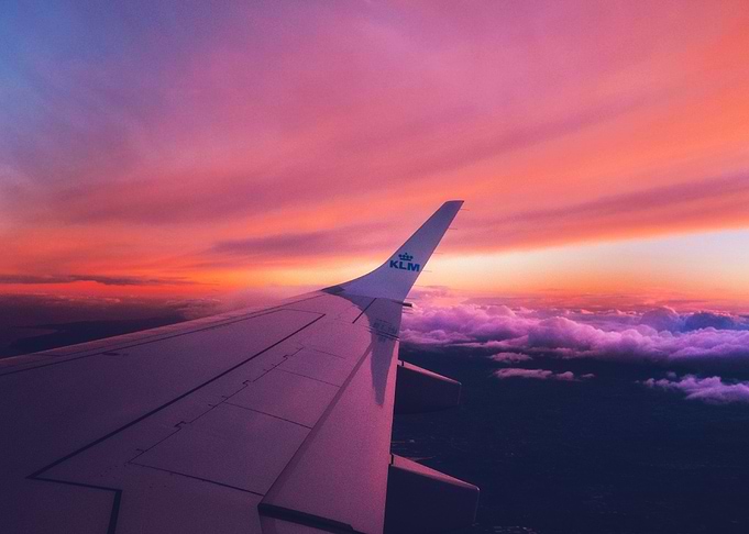 Airplane Wing Sunset