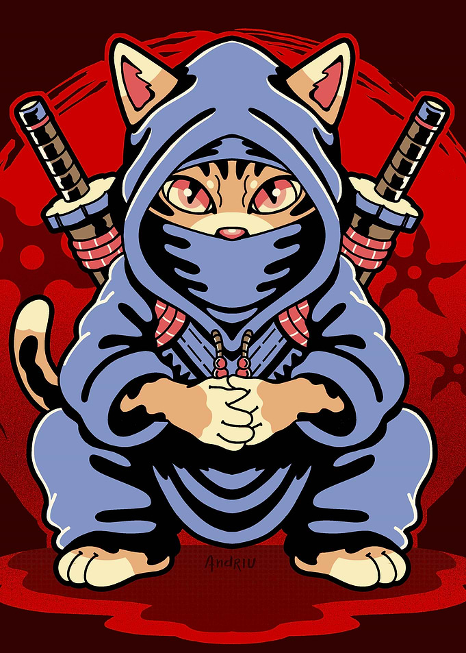 Ninja Cat Illustration