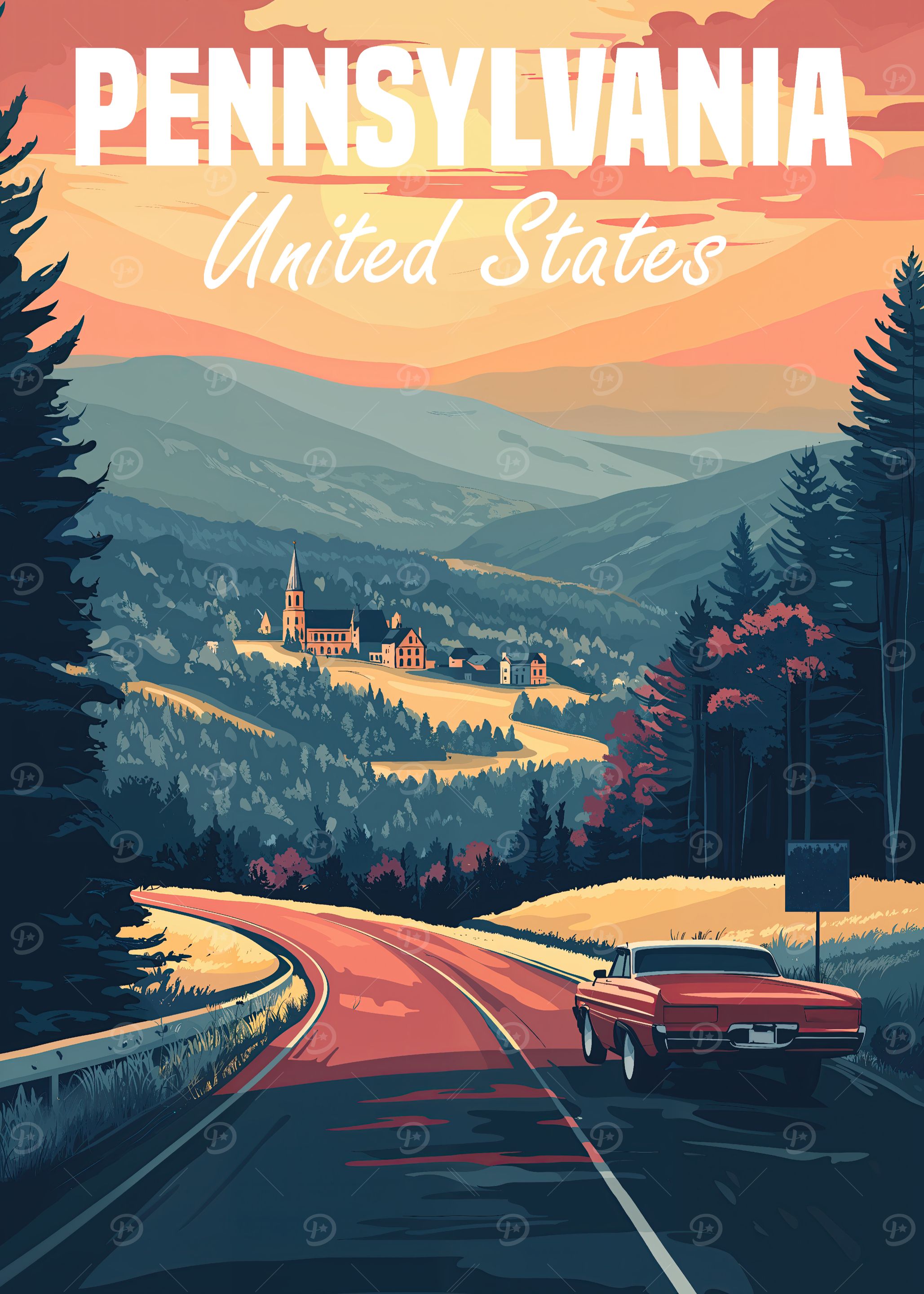 Pennsylvania Road Trip Poster