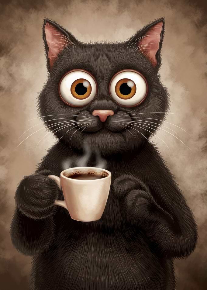 Black Cat Coffee Art