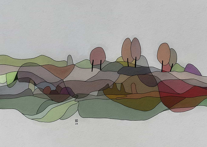 Abstract Landscape with Trees