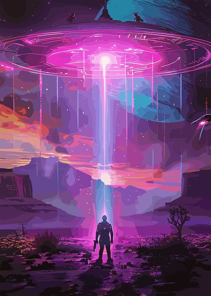UFO Landing in Desert