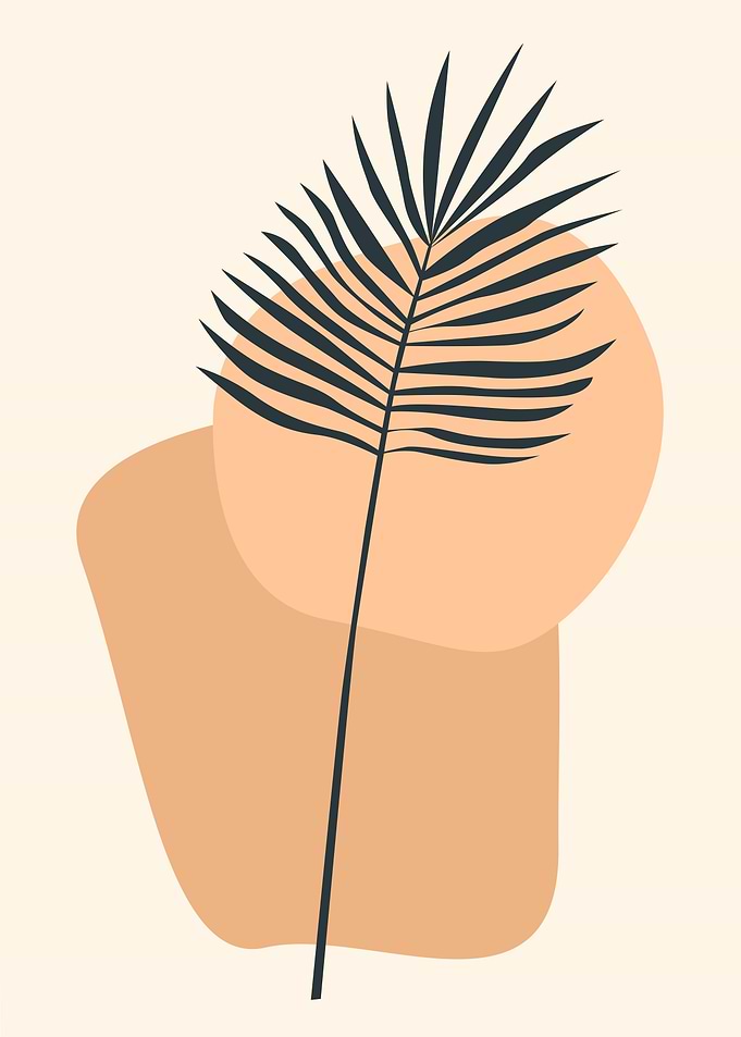 Palm Leaf Minimalist Art
