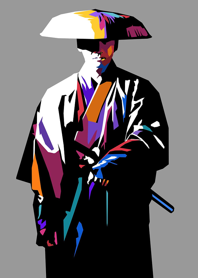 Samurai in Colorful Robes
