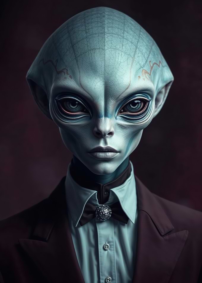 Alien in Suit, portrait of an alien