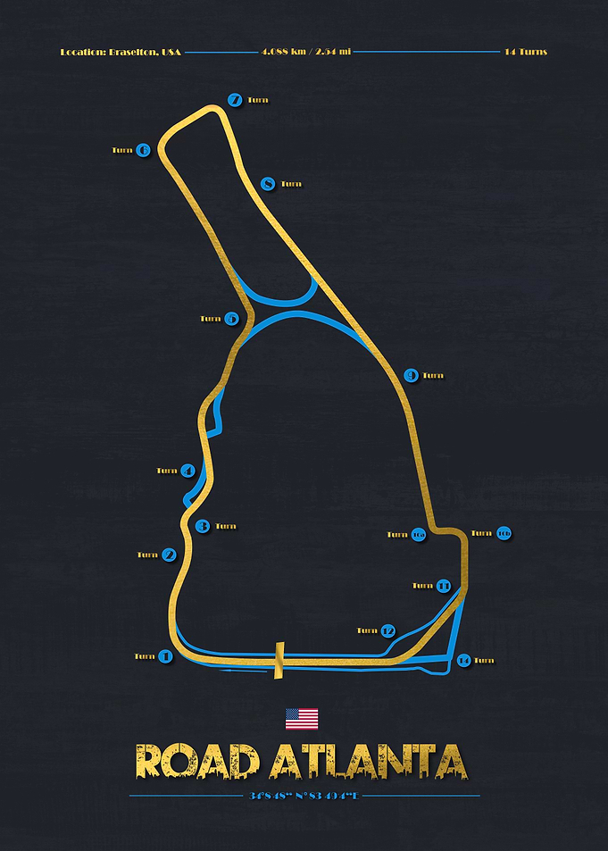 Road Atlanta Race Track Map