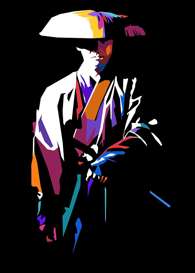 Samurai in Colorful Style