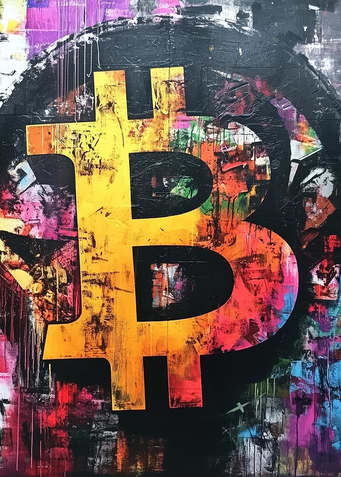 Bitcoin Symbol Abstract Art