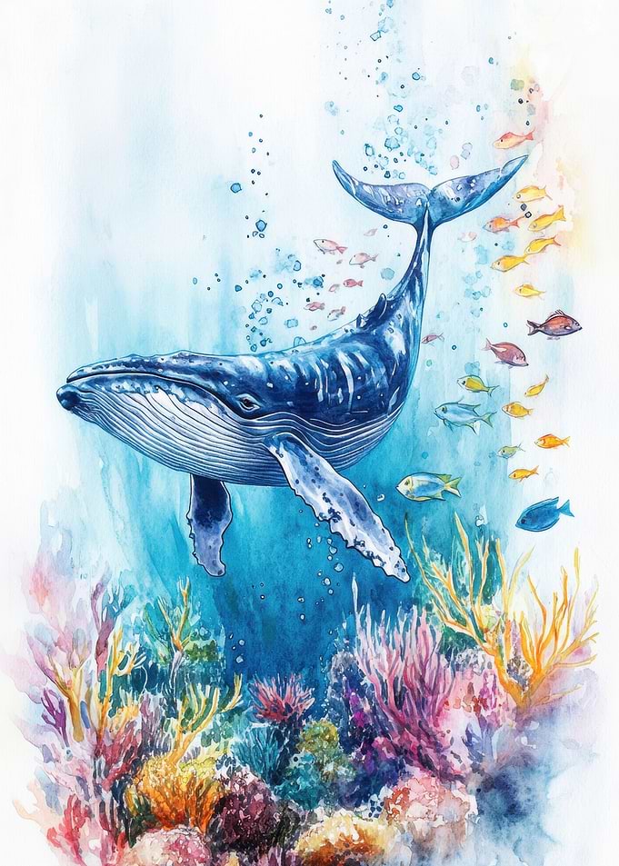 Humpback Whale Watercolor