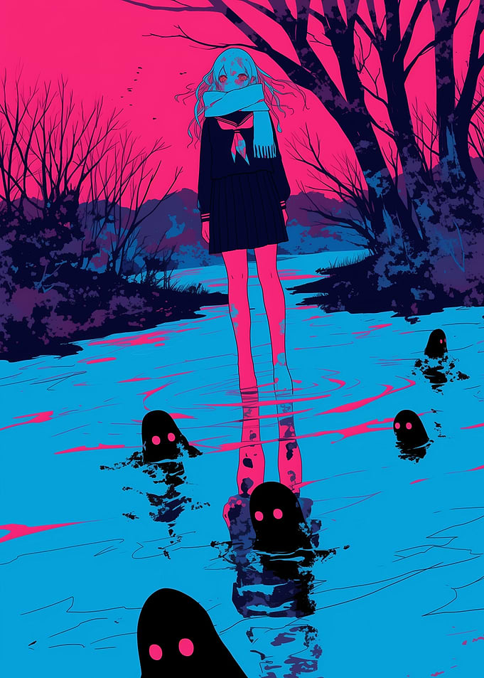 Girl in Blue Water