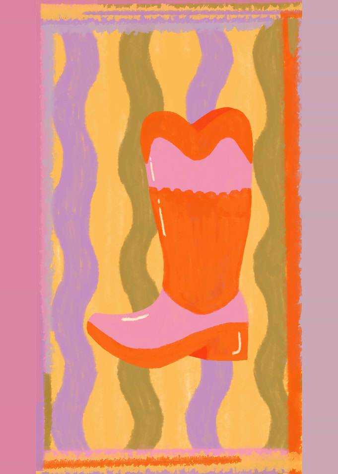 Pink and Orange Boot