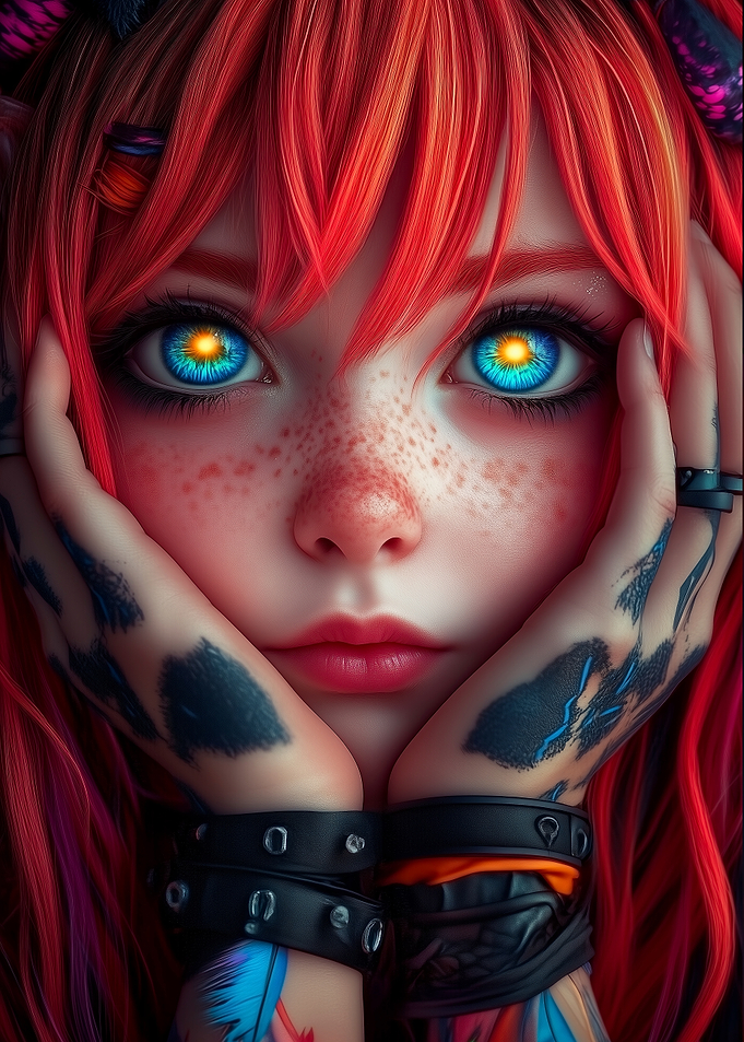 Anime Girl with Glowing Eyes