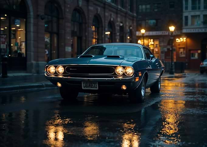 Classic Blue Muscle Car