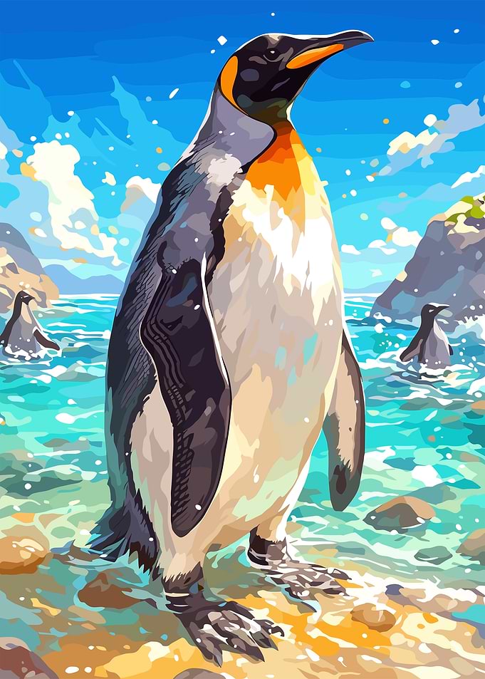 King Penguin on Beach