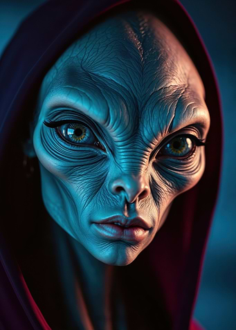 Alien Portrait - close up face of visitor from space