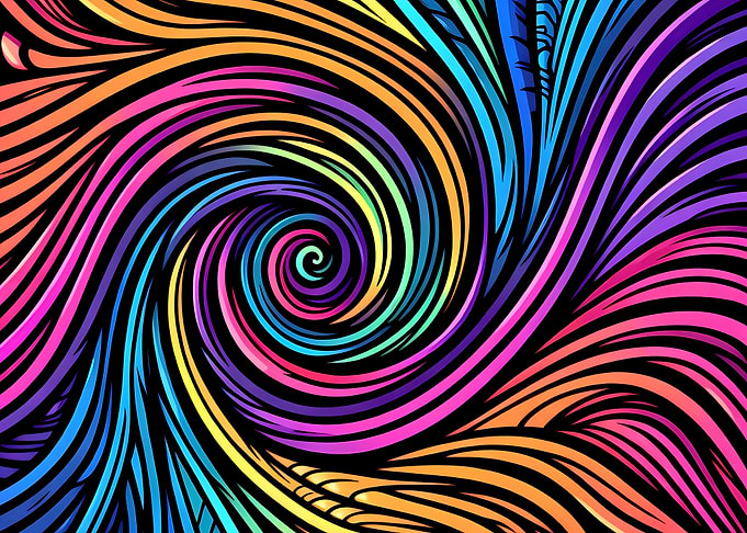 Abstract Swirling Rainbow