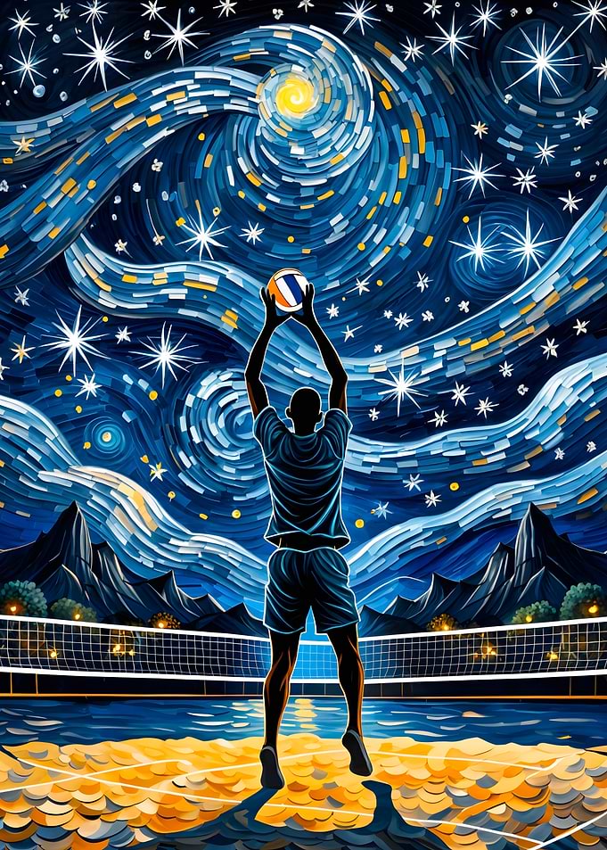 Starry Night Volleyball