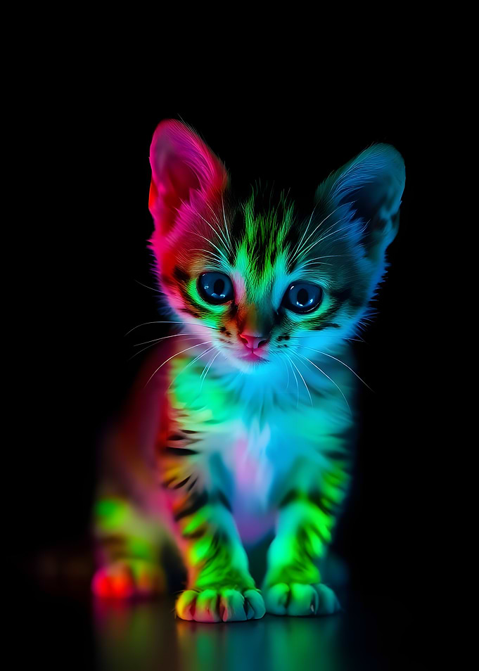 Neon Kitten Cat