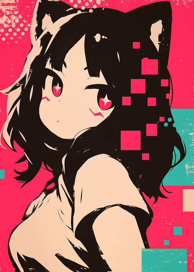 Anime Girl with Cat Ears