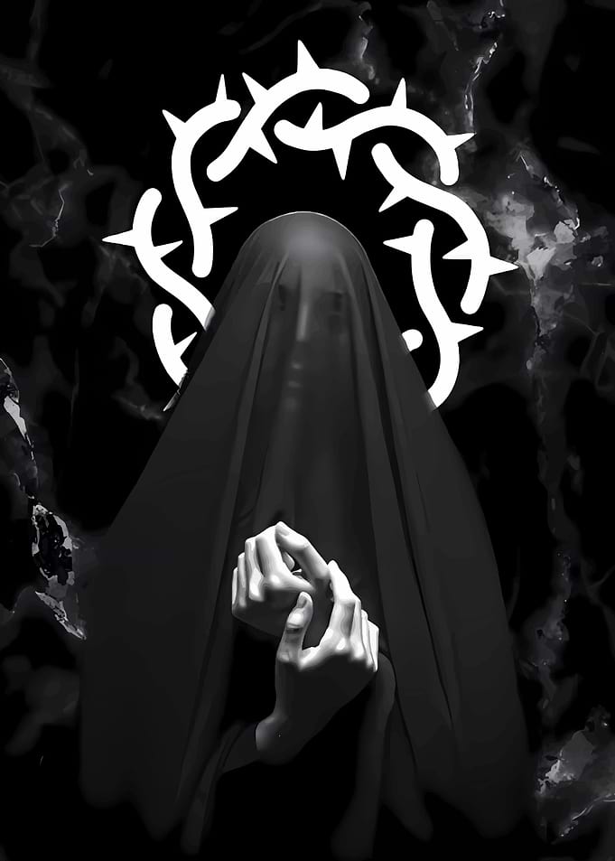 Veiled Figure with Crown of Thorns