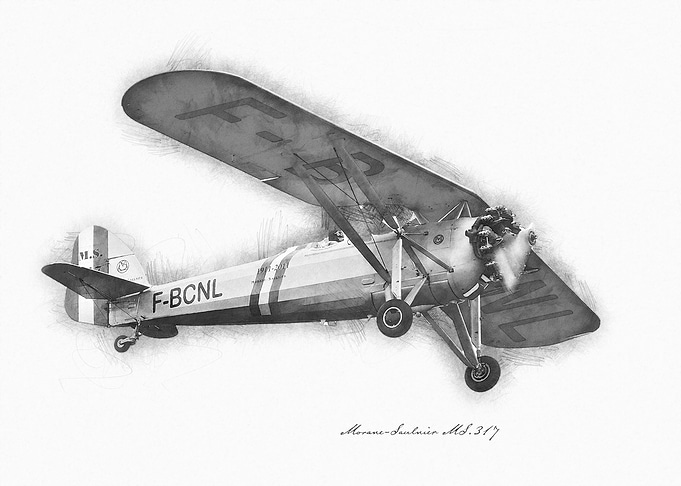 Vintage Airplane Sketch