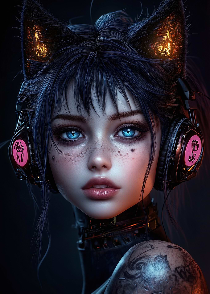 Cyberpunk Cat Girl